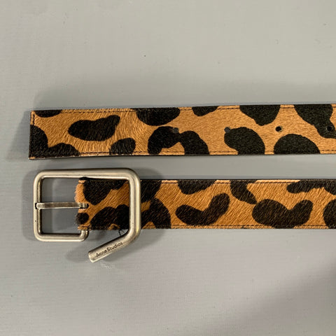 ACNE STUDIOS Brown Black Leopard Pony Leather Belt