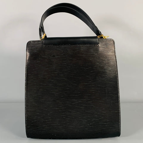 LOUIS VUITTON Black Epi Leather Top Handles Handbag