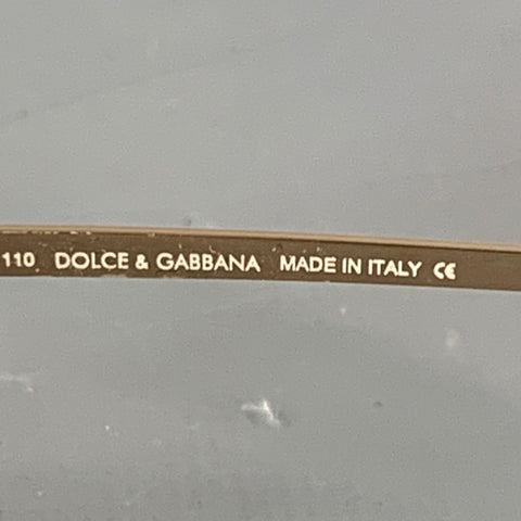 DOLCE & GABBANA Gold Tortoiseshell Metal Monogram Wrap Around Sunglasses