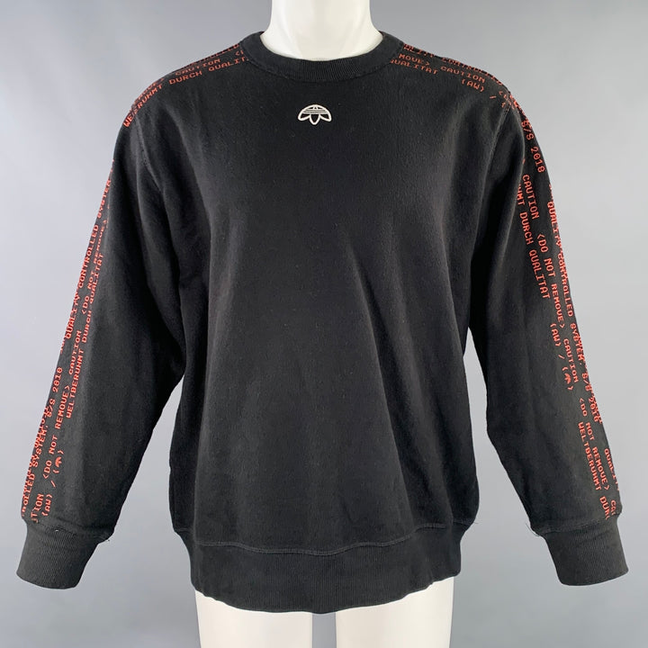 ALEXANDER WANG Size M Black Red Graphic Cotton Crew Neck Sweatshirt