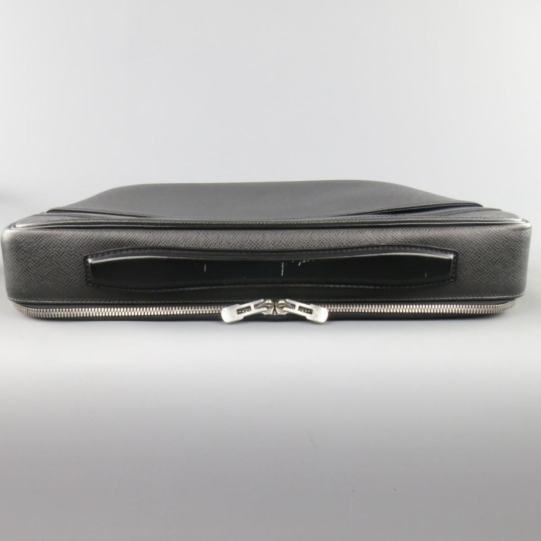 LOUIS VUITTON Black Leather ODESSA ARDOISE Computer Briefcase Bag