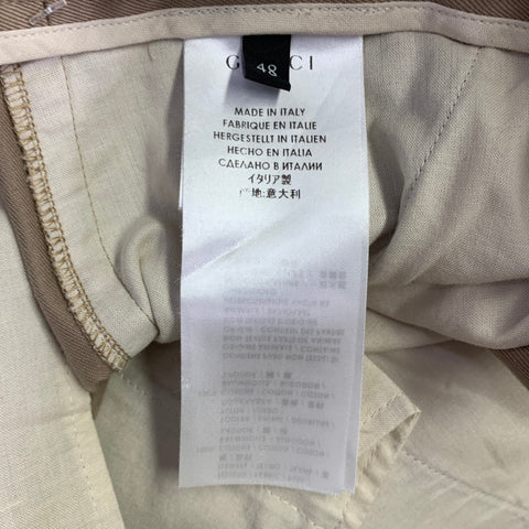 GUCCI Size 35 Tan Twill Cotton Casual Pants