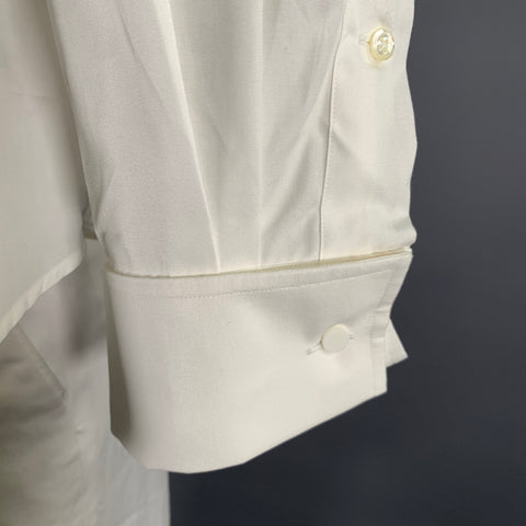 POLO Size XL White Ruffled Cotton Tuxedo Long Sleeve Shirt