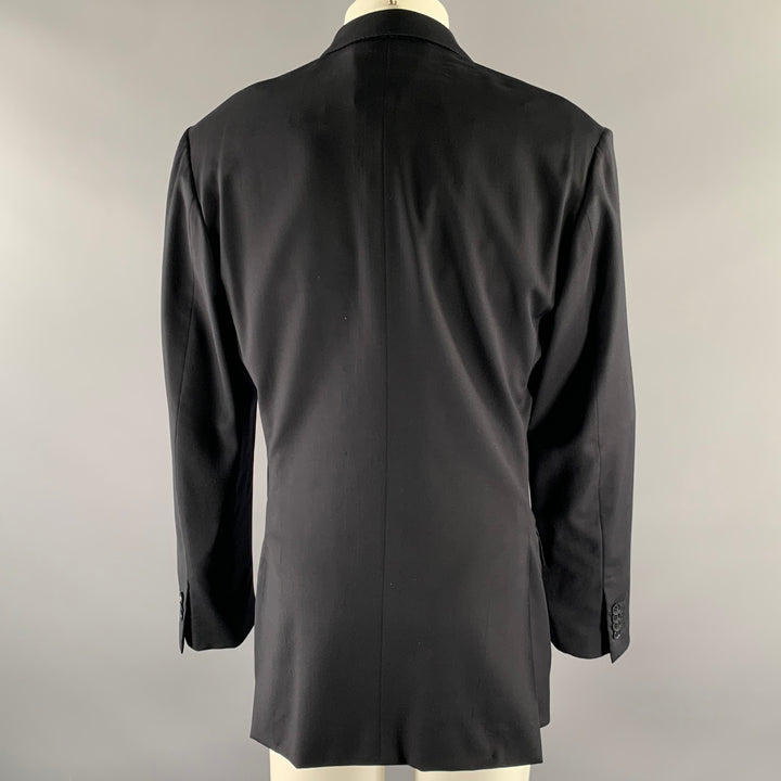 ISAIA Size 42 Black Wool Notch Lapel Sport Coat