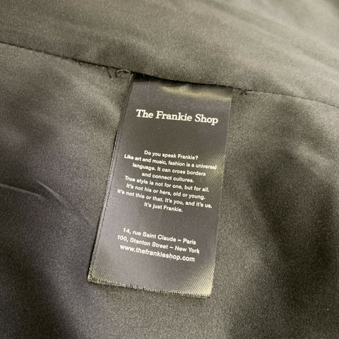 THE FRANKIE SHOP Size L Black Polyester Textured Faux Fur Belted Coat