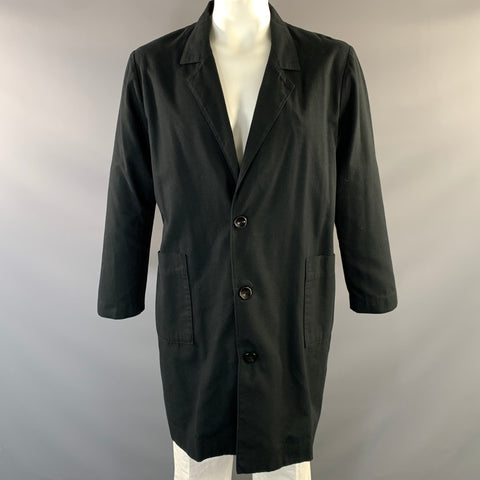 ENFANTS RICHES DEPRIMES ERD FW2016 XL Black Graphic Cotton Notch Lapel Coat