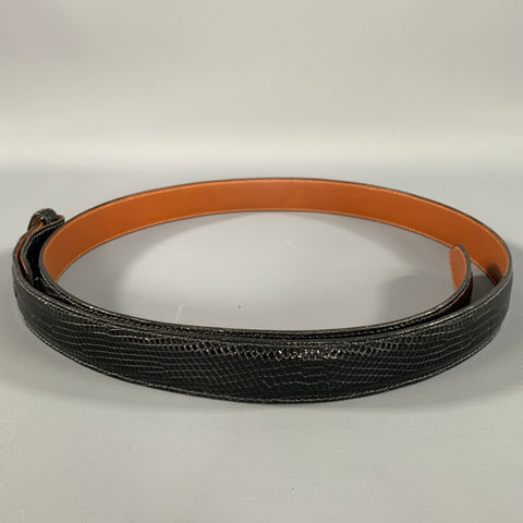 COACH Size 38 Black Crackled Lizard Belt