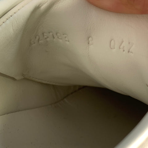 GUCCI Size 8.5 White Red Blue Logo Leather Suede Sneakers