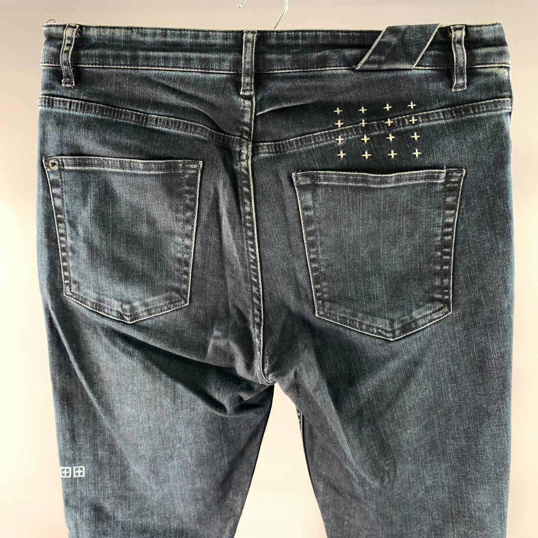 KSUBI Size 32 Navy Dark Wash Cotton Slim Fit Pants