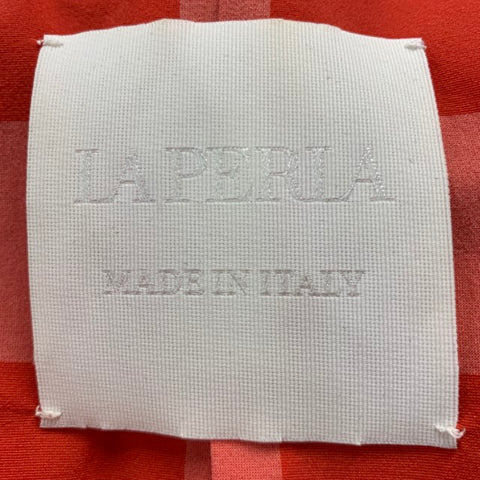 LA PERLA Bata Nylon Elastano Cuadros Rojo Blanco Talla L