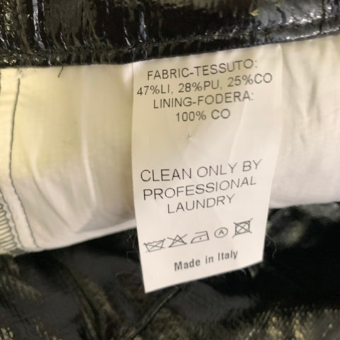 WALTER VAN BEIRENDONCK Size 36 Black Linen Blend Moto Casual Pants
