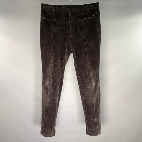 HAIDER ACKERMANN Size M Brown Corduroy Cotton Spandex Casual Pants