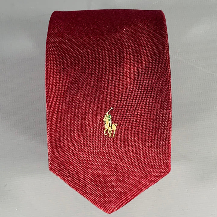 POLO by RALPH LAUREN Burgundy Narrow Embroidered Tie