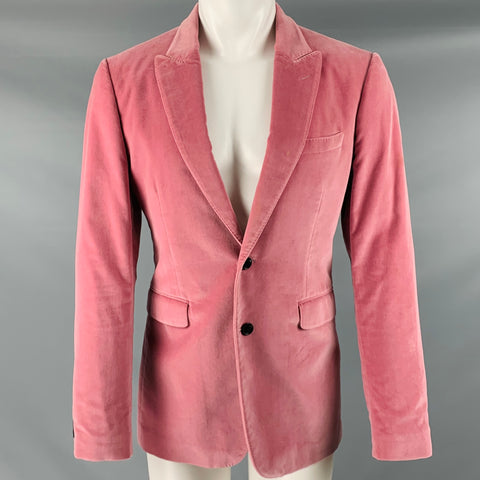 BURBERRY Size 40 Pink Velvet Notch Lapel Sport Coat