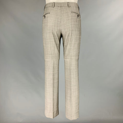 PAUL SMITH Size 36 -Byard- Grey Orange Window Pane Wool Single Breasted Suit