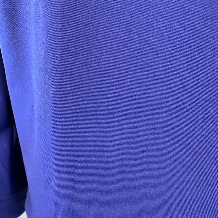 SIES MARJAN Size XL Blue Polyester Twill Patch Pockets Long Sleeve Shirt