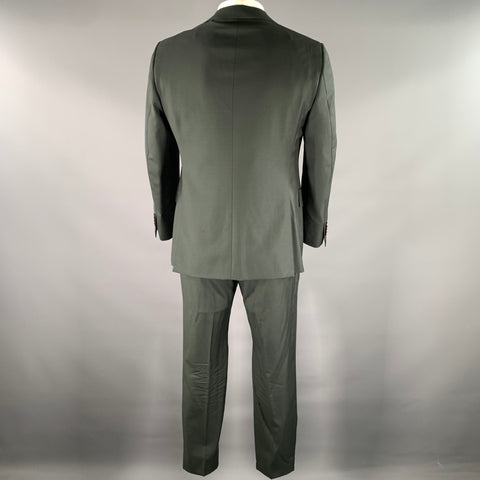 VITALE BARBERIS CANONICO Size 42 Grey Green Wool 3 Piece Suit