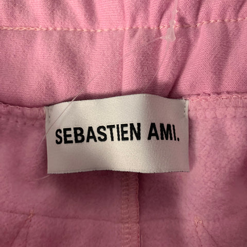 SEBASTIEN AMI Size XL Pink Cotton Blend Pleated Sweatpants
