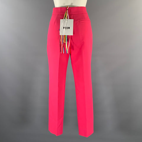 MSGM Size M Pink Polyester Blend Zip Fly Dress Pants