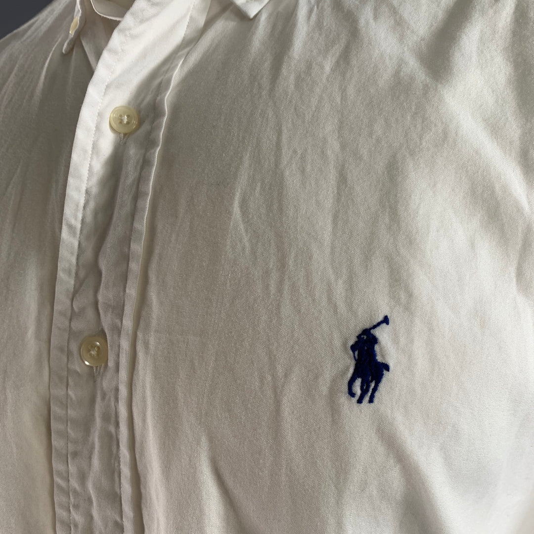 RALPH LAUREN Size S White Cotton Button Down Long Sleeve Shirt