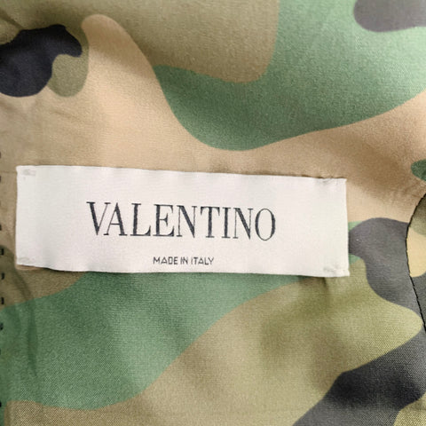 VALENTINO Taille 38 Costume en Laine à Carreaux Noirs, Blancs et Fauves avec Revers Cranté