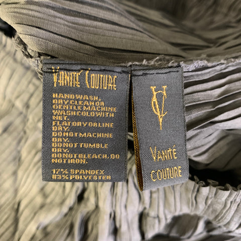 VANITE COUTURE Size One Size Grey Polyester &  Spandex Pleated  Set