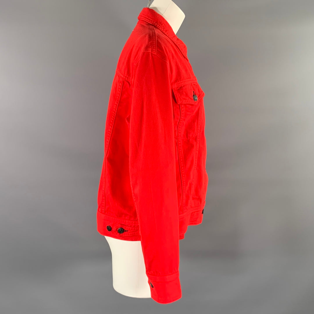 RAG & BONE Size M Red Cotton  Tencel Trucker Jacket