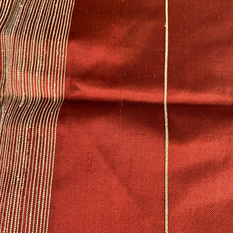 K.T.H Burgundy Cream Stripe Fringe Scarf
