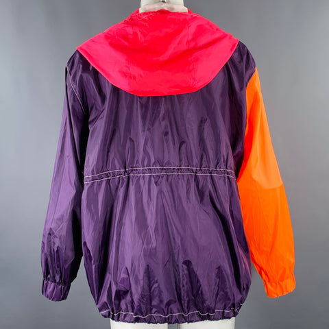 PRABAL GURUNG Size M Purple Orange Pink Color Block Nylon Jacket