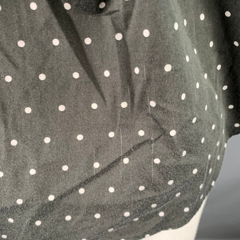 PAUL SMITH Size L Black White Polka Dot Point Collar Cotton Long Sleeve Shirt