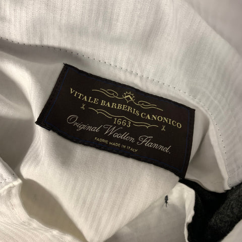VITALE BARBERIS CANONICO Size 34 Dark Grey Pleated Wool Dress Pants
