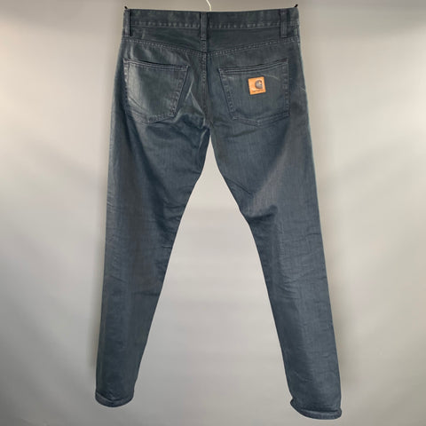 CARHARTT Size 33 Blue Cotton Tapered Jeans