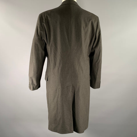 DOLCE & GABBANA Size 44 Grey Charcoal Textured Wool Notch Lapel Coat