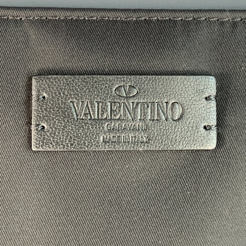 VALENTINO Black Nylon Leather Monogram Messenger Bag