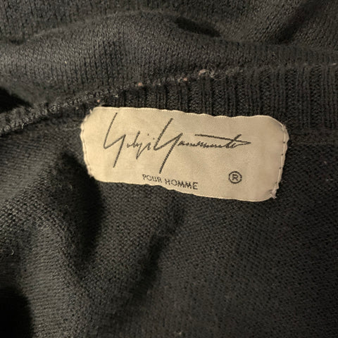 YOHJI YAMAMOTO Size M Black Red multi color Knit Cotton Oversized Pullover
