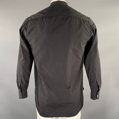Chemise BARENA taille XL, noire en coton, à col officier et manches longues