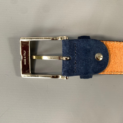 NO BRAND Size 34 Blue Brown Suede Leather Belt