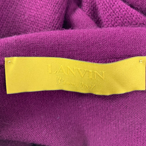 LANVIN Taille M Ensemble Cardigan Manches 3/4 Cachemire Violet