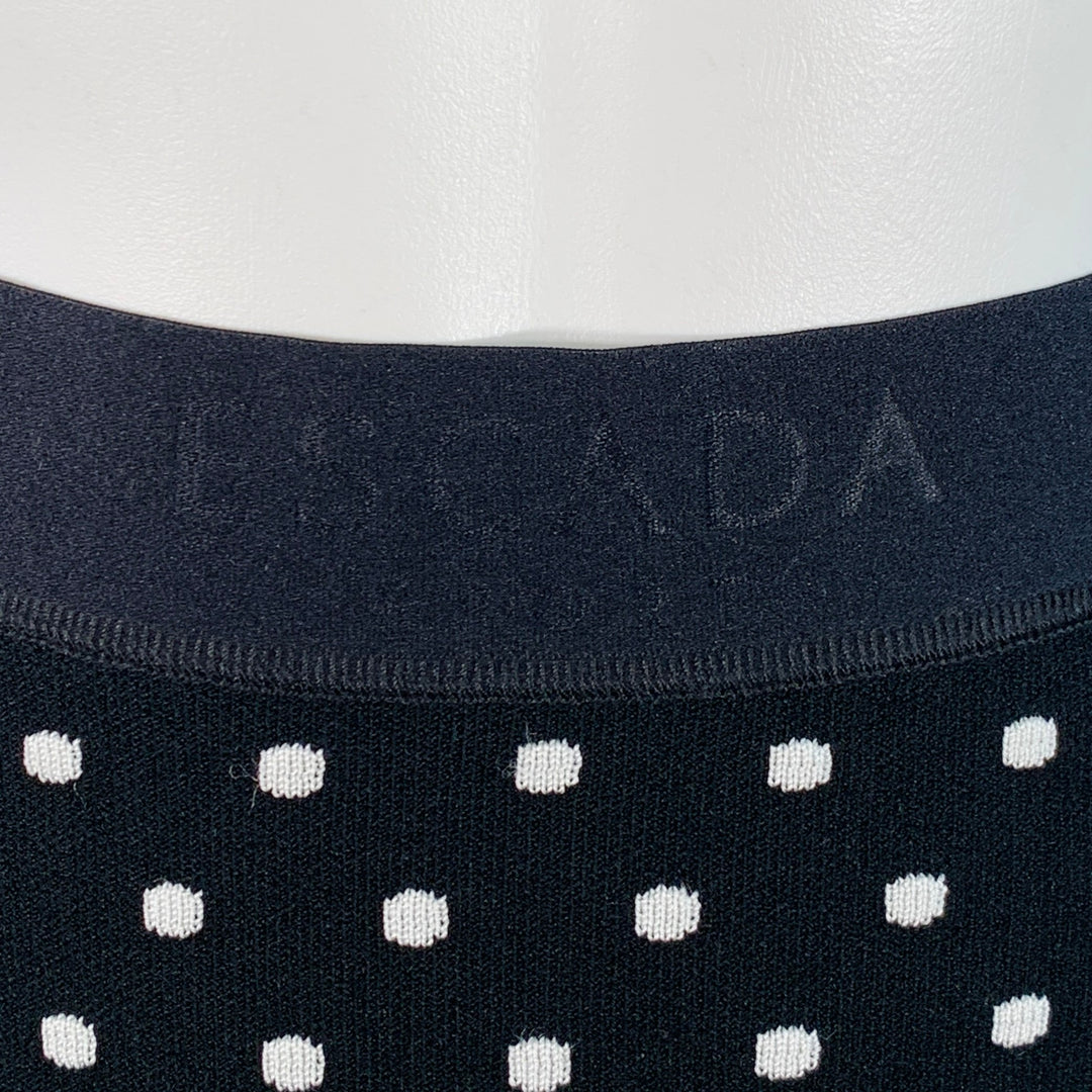 ESCADA Size M Black White Viscose Blend Polka Dot Pencil Midi Skirt