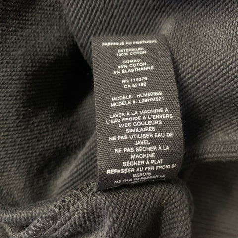 HELMUT LANG Size XXL Black White Logo Cotton Hooded Sweatshirt