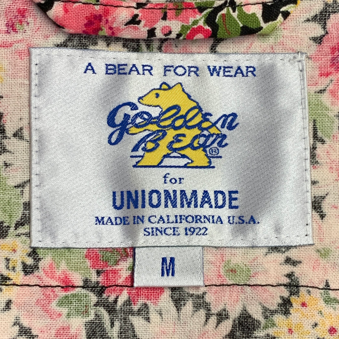 GOLDEN BEAR Size M Pink Yellow Floral Cotton Snaps Shirt Jacket