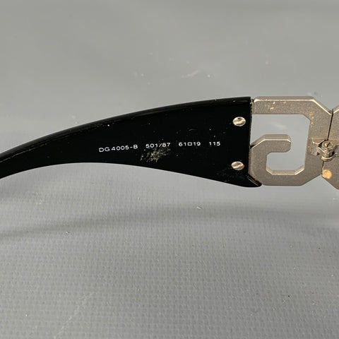 DOLCE & GABBANA Black Silver Rhinestones Sunglasses