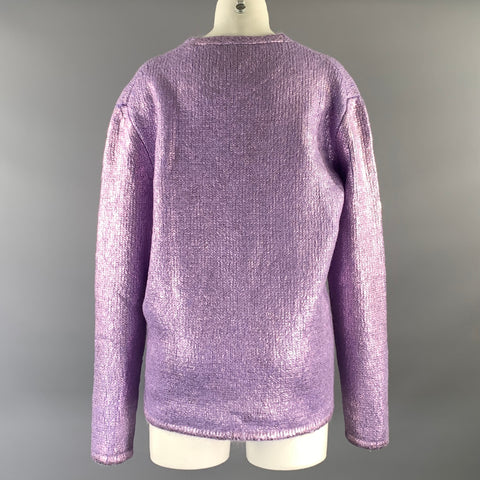 TOM FORD Size S Lavender Mohair Blend Metallic V-Neck Sweater - Womens