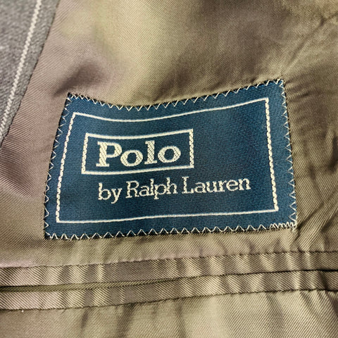 Costume Ralph Lauren taille 39 Regular en laine rayée grise à revers crantés