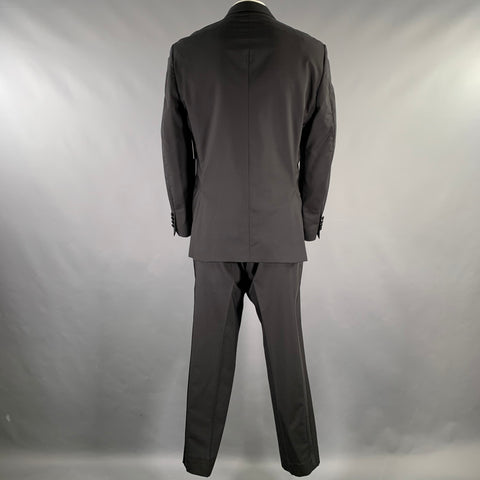PETER MILLAR Chest Size 46 Regular Black Wool Notch Lapel 38 30 Tuxedo
