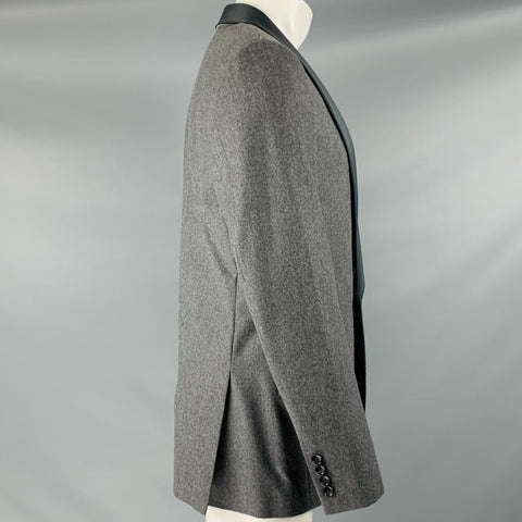 J CREW Size 39 Regular Grey Black Wool Shawl Collar Sport Coat