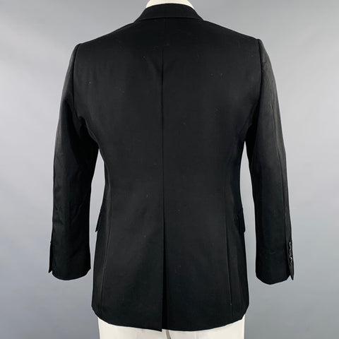 ALEXANDER MCQUEEN Size 42 Black Silver Green Beaded Embellishment Wool Sport Coat