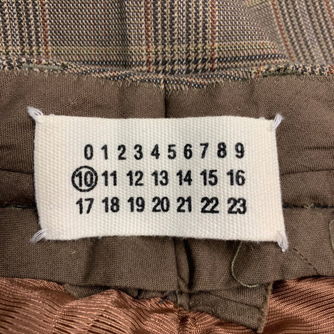 MARTIN MARGIELA Size 30 Taupe Plaid Cotton Blend Button Fly Dress Pants