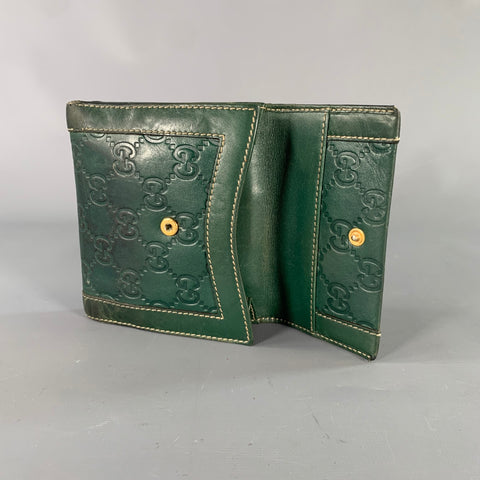 GUCCI Green Logo Leather Wallet