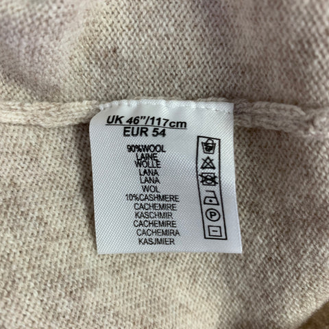 ALAN PAINE Size L Beige Oatmeal Wool Cashmere Turtleneck Sweater